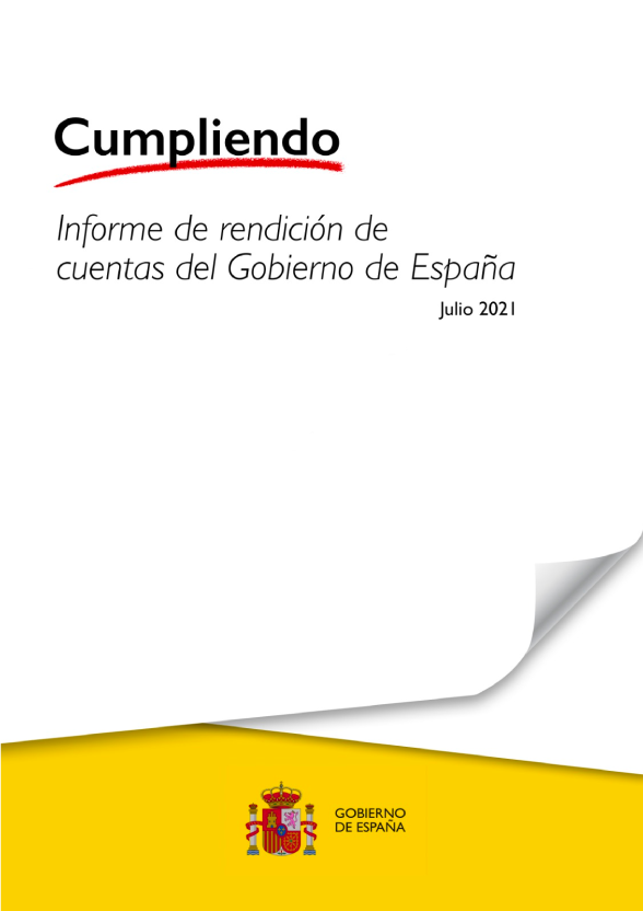 Portada del Informe de rendición de cuentas del Gobierno de España