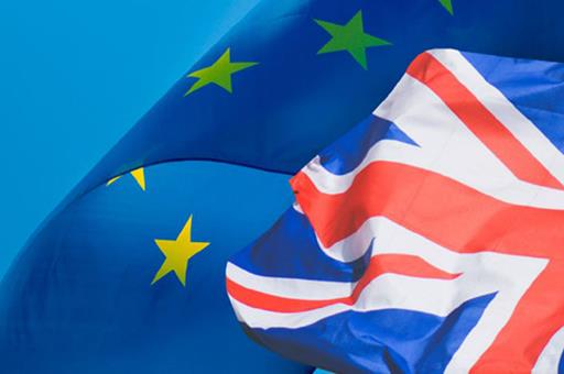 Banderas de la Unión Euroepa y Reino Unido