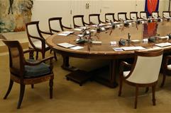 Sala donde se celebra la reunión del Consejo de Ministros