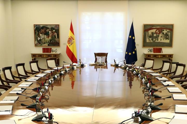 Sala donde se celebra la reunión del Consejo de Ministros