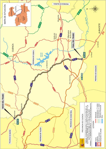 Mapa Autovía Madrid Cuenca