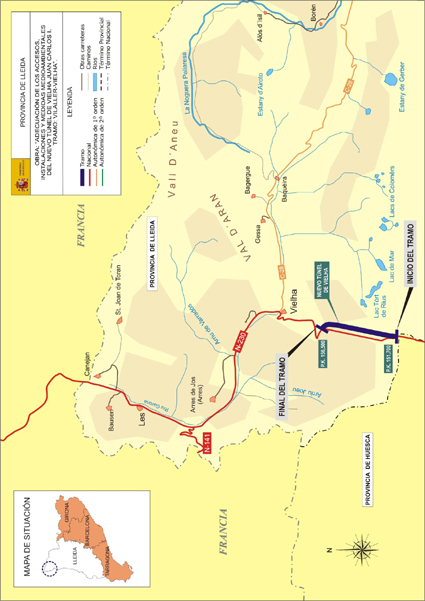 Mapa túnel de Vielha