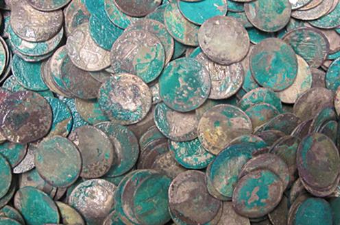 Conjunto de monedas de plata procedente de la fragata Nuestra Señora de Las Mercedes