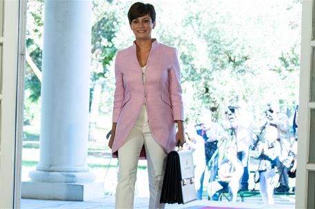 13/07/2021. La ministra de Política Territorial y portavoz del Gobierno, Isabel Rodríguez, entrando en el edificio donde se celebra el Consejo de M...