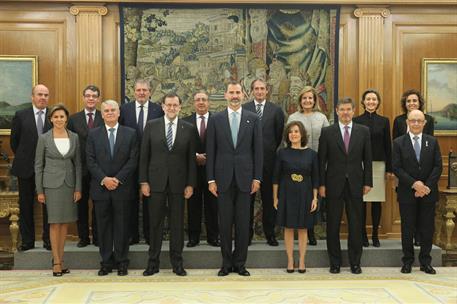 4/11/2016. The President of the Government, Mariano Rajoy, attends the swearing-in or promise of allegiance before the King of the members of his C...