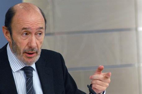 21/01/2011. Consejo de Ministros: vicepresidente Alfredo Pérez Rubalcaba. El vicepresidente primero, ministro del Interior y portavoz del Go...