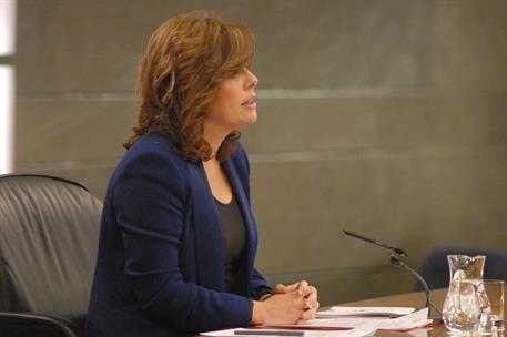 23/12/2011. Consejo de Ministros: Vicepresidenta Soraya Sáenz de Santamaría. La Vicepresidenta del Gobierno, ministra de la Presidencia y po...