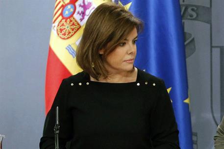 30/11/2012. Consejo de Ministros: Sáenz de Santamaría y Fátima Báñez. La vicepresidenta del Gobierno, ministra de la Presidencia y Portavoz,...