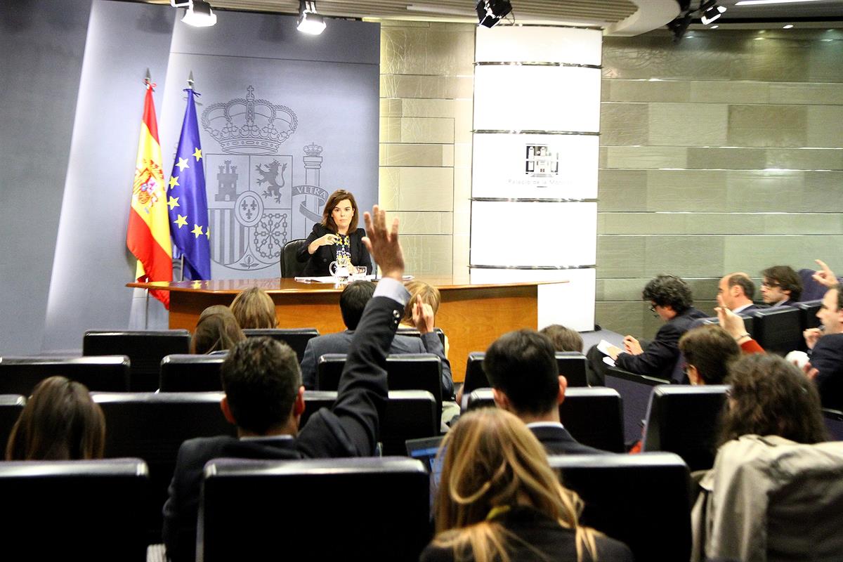 31/05/2013. Consejo de Ministros: Soraya Sáenz de Santamaría. La vicepresidenta, ministra de la Presidencia y portavoz, Soraya Sáenz de Sant...