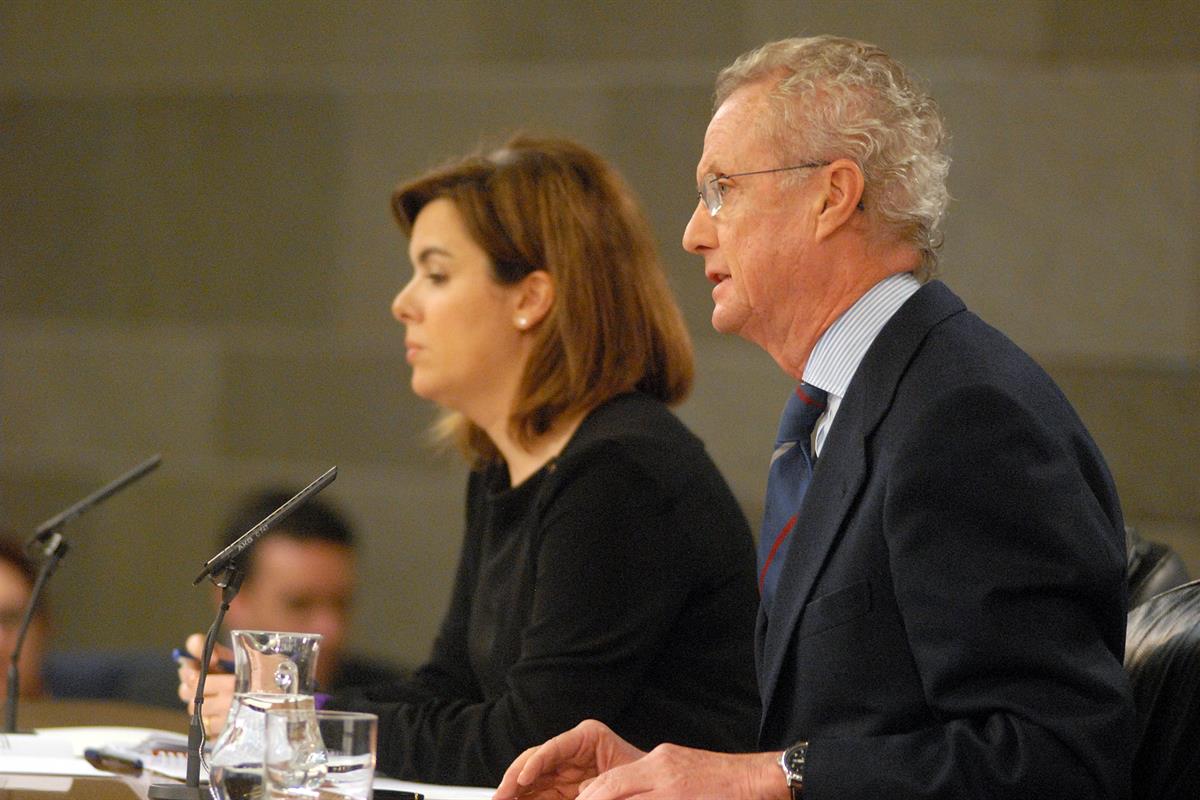 18/01/2013. Consejo de Ministros: Sáenz de Santamaría y Morenés. La vicepresidenta, ministra de la Presidencia y Portavoz, Soraya Sáenz de S...