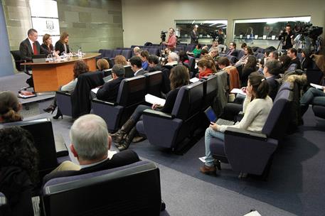 20/12/2013. Consejo de Ministros: Sáenz de Santamaría, Báñez y Gallardón. La vicepresidenta, ministra de la Presidencia y Portavoz, Soraya S...