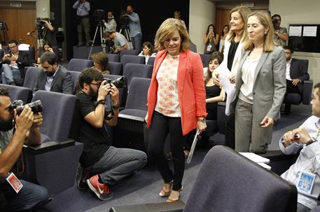 18/07/2014. Consejo de Ministros: Sáenz de Santamaría, Báñez y Pastor. La vicepresidenta del Gobierno, ministra de la Presidencia y portavoz...