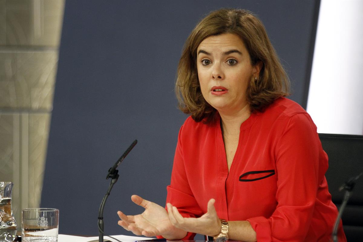 19/09/2014. Consejo de Ministros: Sáenz de Santamaría y Soria. La vicepresidenta del Gobierno, ministra de la Presidencia y portavoz del Gob...