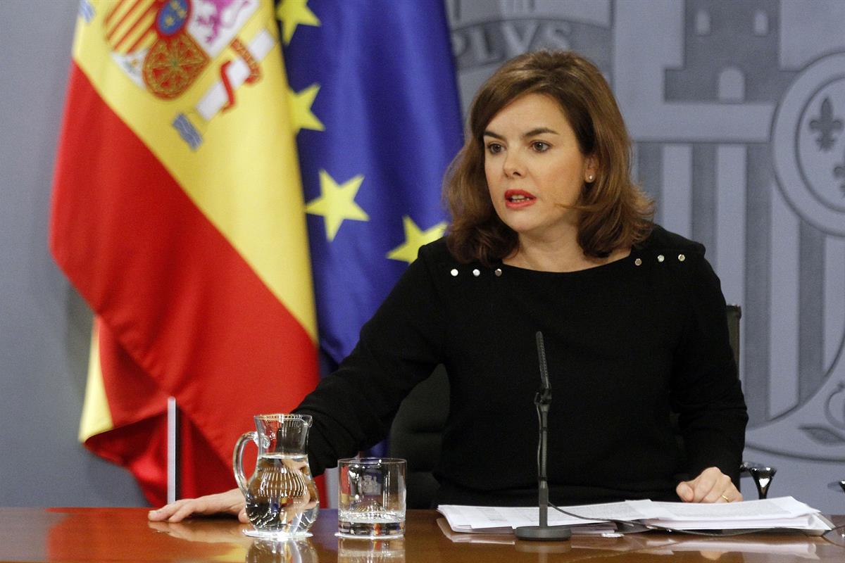 21/11/2014. Consejo de Ministros: Sáenz de Santamaría y Fernández Díaz. La vicepresidenta del Gobierno, ministra de la Presidenta y portavoz...