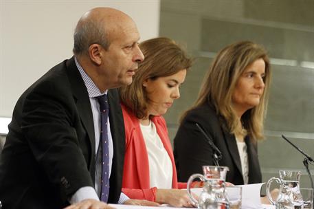 24/10/2014. Consejo de Ministros: Sáenz de Santamaría, Wert y Báñez. La vicepresidenta del Gobierno, ministra de la Presidencia y Portavoz d...