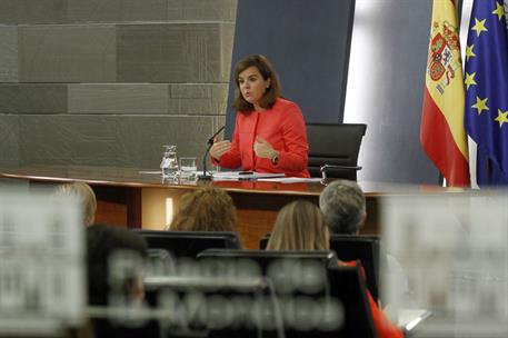 31/10/2014. Consejo de Ministros: Soraya Sáenz de Santamaría. La vicepresidenta, ministra de la Presidencia y portavoz del Gobierno de Españ...