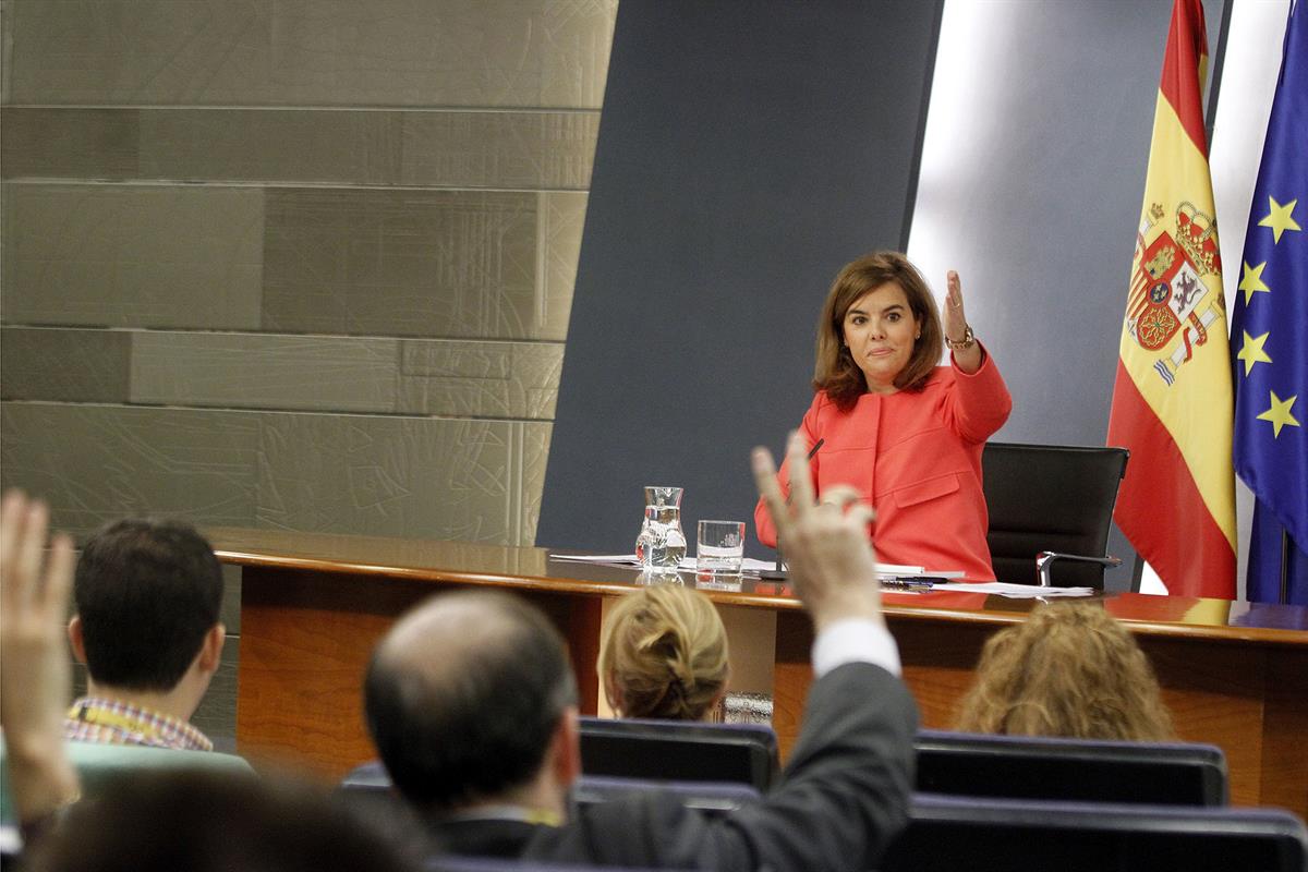 31/10/2014. Consejo de Ministros: Soraya Sáenz de Santamaría. La vicepresidenta, ministra de la Presidencia y portavoz del Gobierno de Españ...