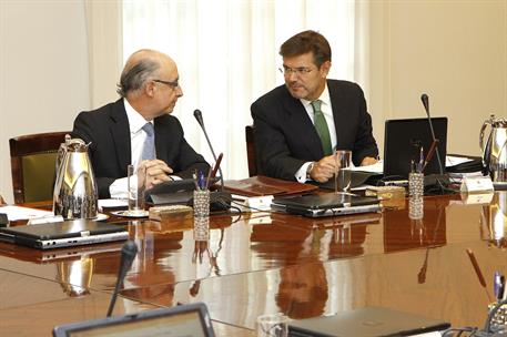 29/09/2014. Consejo de ministros extraordinario. El presidente del Gobierno, Mariano Rajoy, preside el Consejo de Ministros extraordinario c...
