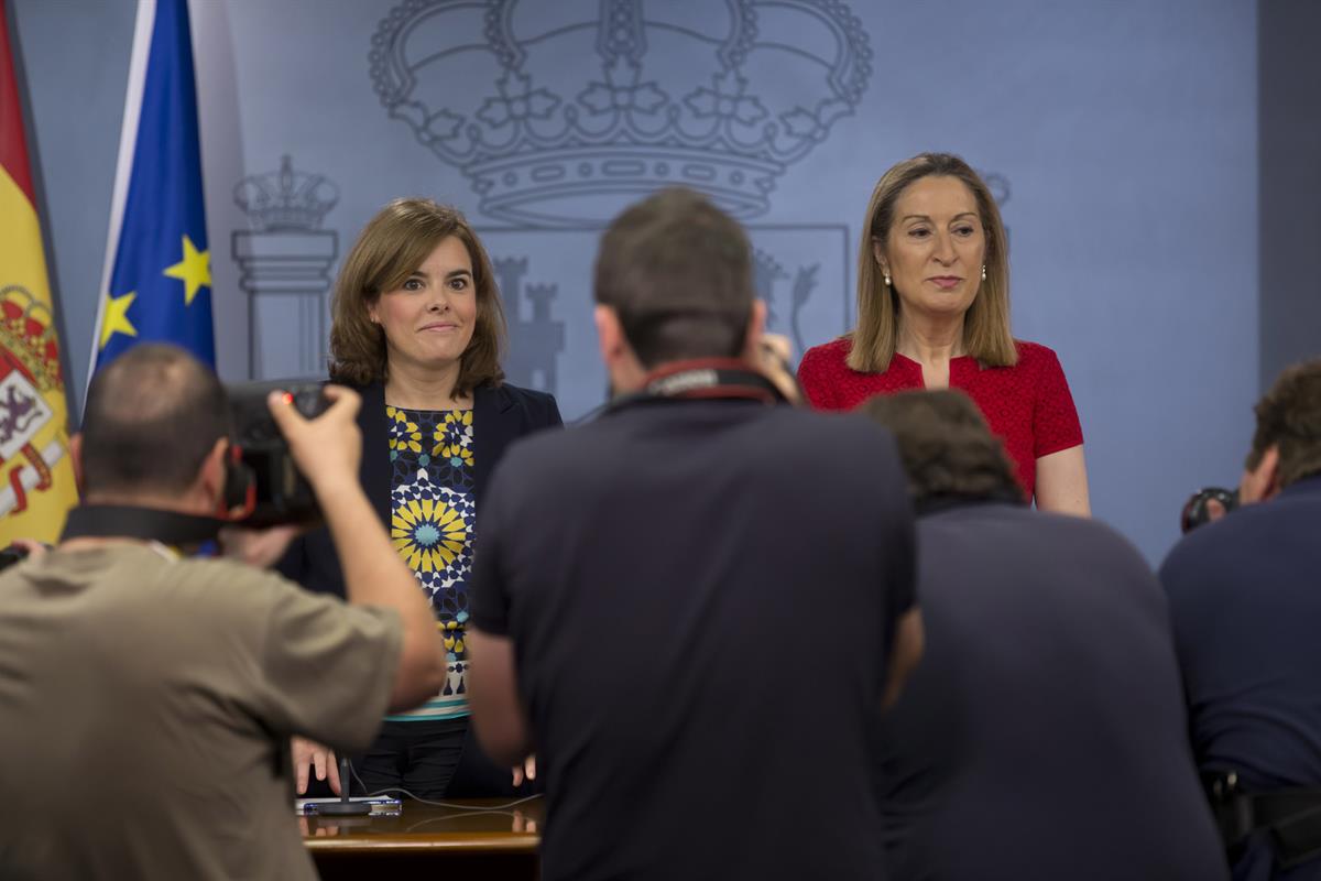 13/06/2014. Consejo de Ministros: Sáenz de Santamaría y Pastor. Soraya Sáenz de Santamaría, vicepresidenta del Gobierno, ministra de la Pres...