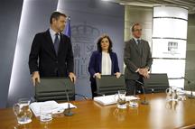 Soraya Sáenz de Santamaría, Rafael Catalá y Alfonso Alonso (Foto: Pool Moncloa)