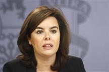 La vicepresidenta del Gobierno, Soraya Sáenz de Santamaría, tras el Consejo de Ministros (Foto: Pool Moncloa)