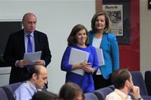 Soraya Sáenz de Santamaría, Jorge Fernández Díaz y Fátima Báñez (Foto: Pool Moncloa)