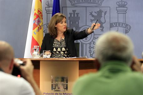 4/09/2015. Consejo de Ministros: Sáenz de Santamaría. Comparecencia de la vicepresidenta del Gobierno, Soraya Sáenz de Santamaría.