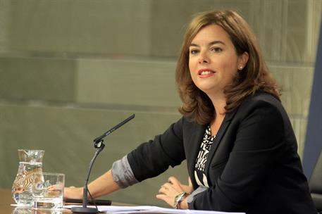 4/09/2015. Consejo de Ministros: Sáenz de Santamaría. Comparecencia de la vicepresidenta del Gobierno, Soraya Sáenz de Santamaría.