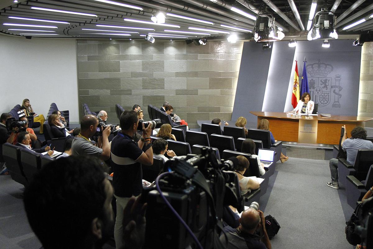 1/07/2016. Consejo de Ministros: Sáenz de Santamaría. La vicepresidenta, ministra de la Presidencia y portavoz del Gobierno en funciones, So...