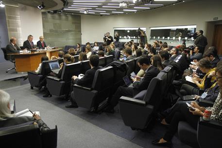 2/12/2016. Consejo de Ministros: Méndez de Vigo, Montoro y De Guindos. El ministro de Educación, Cultura y Deporte y portavoz del Gobierno, ...