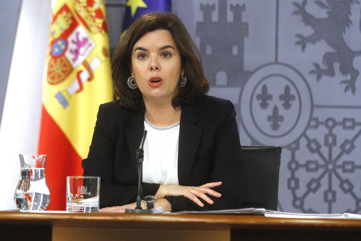 4/03/2016. Consejo de Ministros: Sáenz de Santamaría. La vicepresidenta del Gobierno en funciones, Soraya Sáenz de Santamaría, durante la ru...