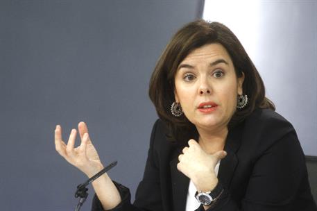 4/03/2016. Consejo de Ministros: Sáenz de Santamaría. La vicepresidenta del Gobierno en funciones, Soraya Sáenz de Santamaría, durante la ru...