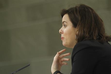 4/03/2016. Consejo de Ministros: Sáenz de Santamaría. La vicepresidenta del Gobierno en funciones, Soraya Sáenz de Santamaría, durante la ru...