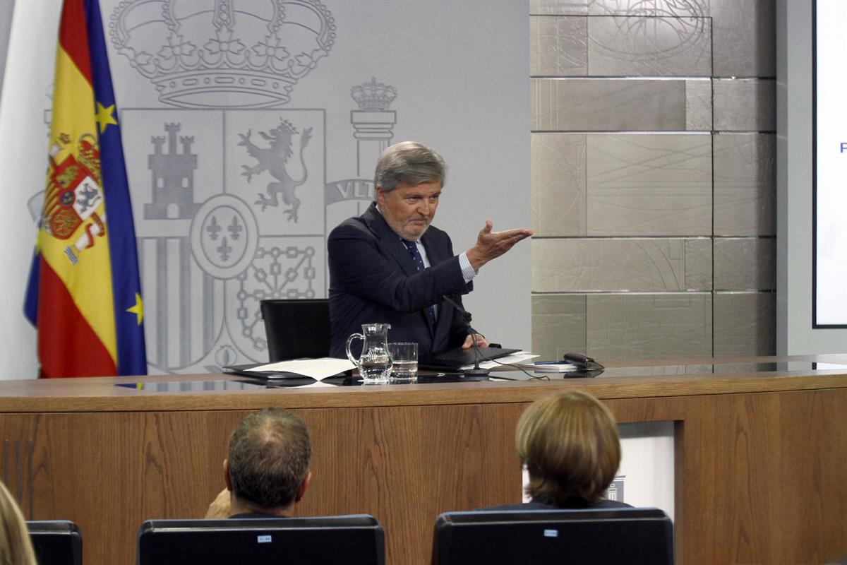 8/09/2017. Consejo de Ministros: Méndez de Vigo. El ministro de Educación, Cultura y Deporte y portavoz del Gobierno, Íñigo Méndez de Vigo, ...