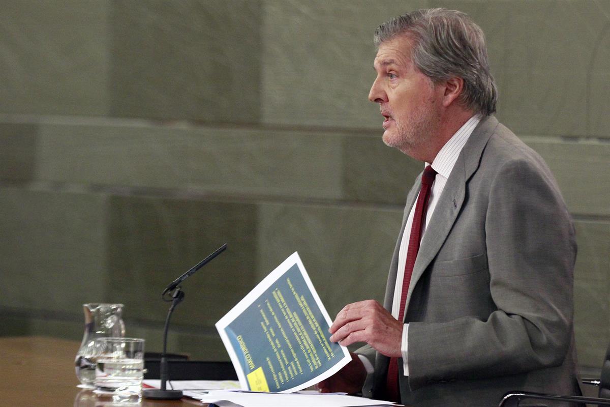 21/07/2017. Consejo de Ministros: Méndez de Vigo. El ministro de Educación, Cultura y Deporte y portavoz del Gobierno, Íñigo Méndez de Vigo,...