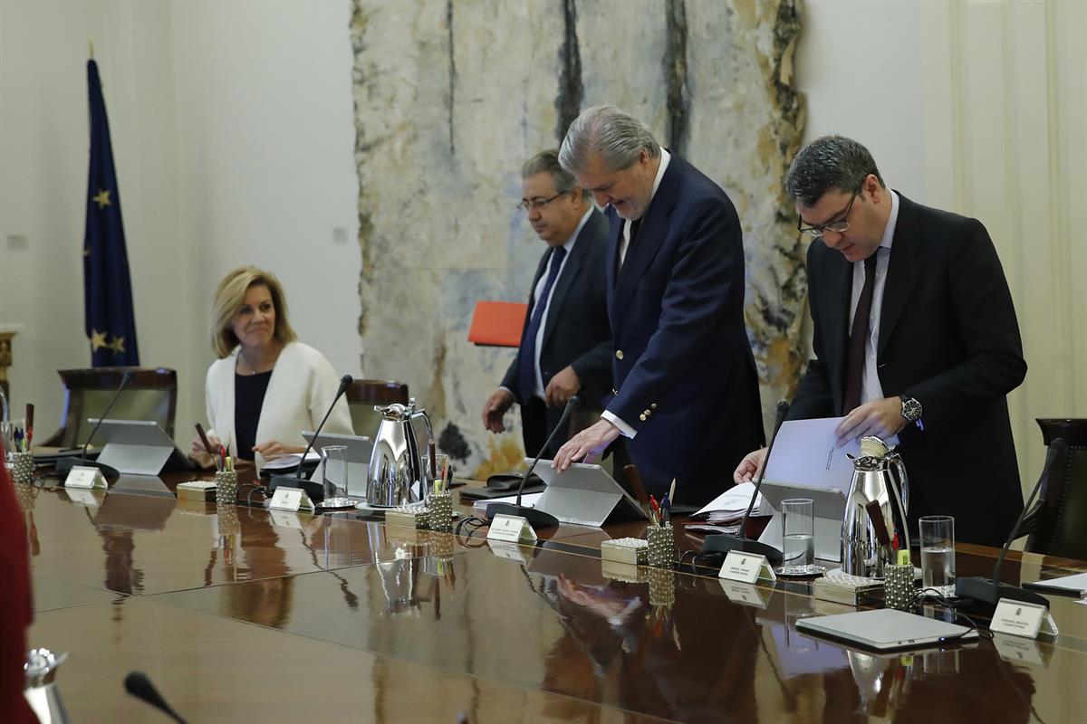 21/10/2017. Reunión extraordinaria del Consejo de Ministros. El presidente del Gobierno, Mariano Rajoy, preside en La Moncloa la reunión ext...