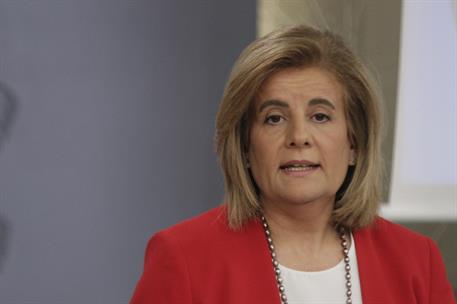 29/06/2017. Consejo de Ministros: Méndez de Vigo y Báñez. La ministra de Empleo y Seguridad Social, Fátima Báñez, durante la rueda de prensa...