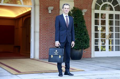 6/07/2018. Gobierno de Pedro Sánchez. El ministro de Ciencia, Innovación y Universidades, Pedro Duque, a su llegada a la reunión del Consejo...