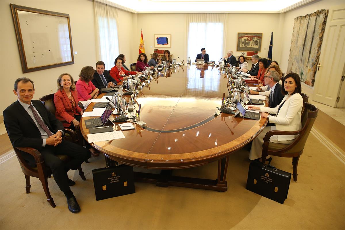 6/07/2018. Gobierno de Pedro Sánchez. El presidente del Gobierno, Pedro Sánchez, preside la reunión del Consejo de Ministras y Ministros en ...