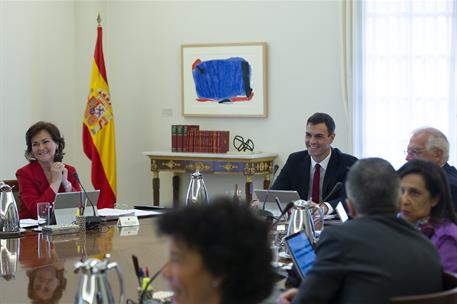 8/06/2018. Gobierno de Pedro Sánchez en la XII Legislatura. El presidente del Gobierno, Pedro Sánchez, y la vicepresidenta del Gobierno y mi...