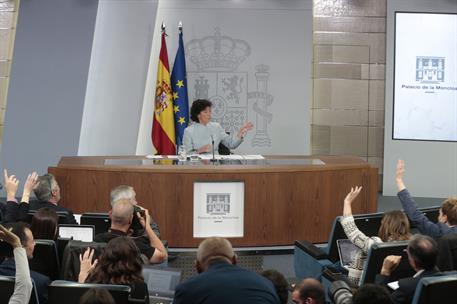 8/06/2018. Rueda de prensa posterior al Consejo de Ministros. La ministra de Educación y Formación Profesional y portavoz del Gobierno, Marí...