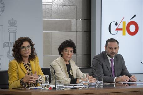 8/11/2018. Consejo de Ministros: Celaá, Montero y Ábalos. La ministra de Educación y Formación Profesional y portavoz del Gobierno, Isabel C...