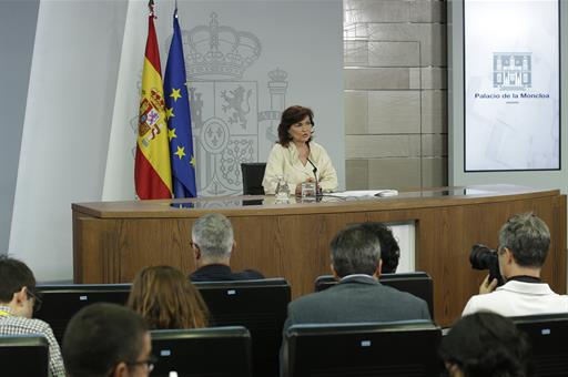 Carmen Calvo after the Council os Ministers