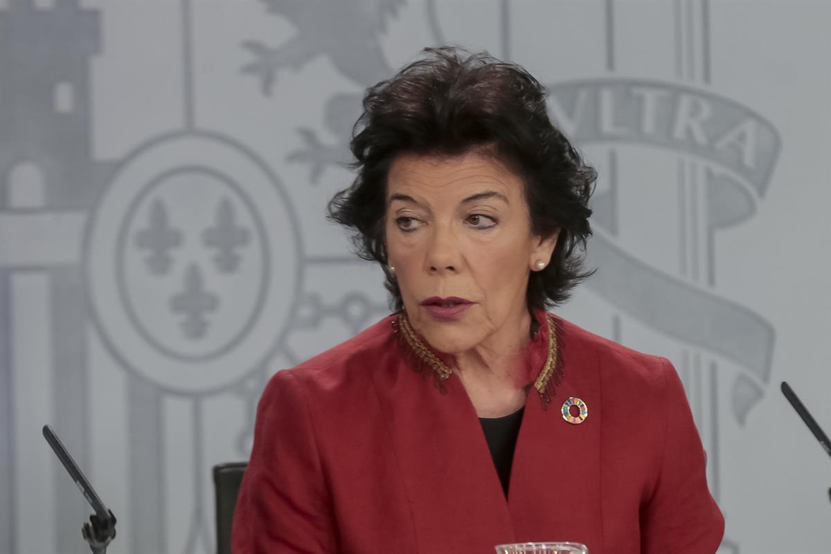 5/04/2019. Consejo de Ministros: Celaá, Valerio y Ribera. La ministra de Educación y Formación Profesional y portavoz del Gobierno, Isabel C...