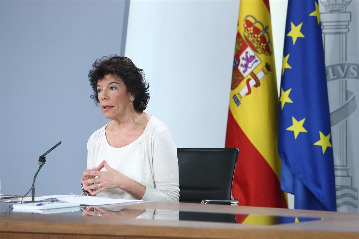 5/07/2019. Consejo de Ministros: Celaá. La ministra de Educación y Formación Profesional y portavoz del Gobierno en funciones, Isabel Celaá,...