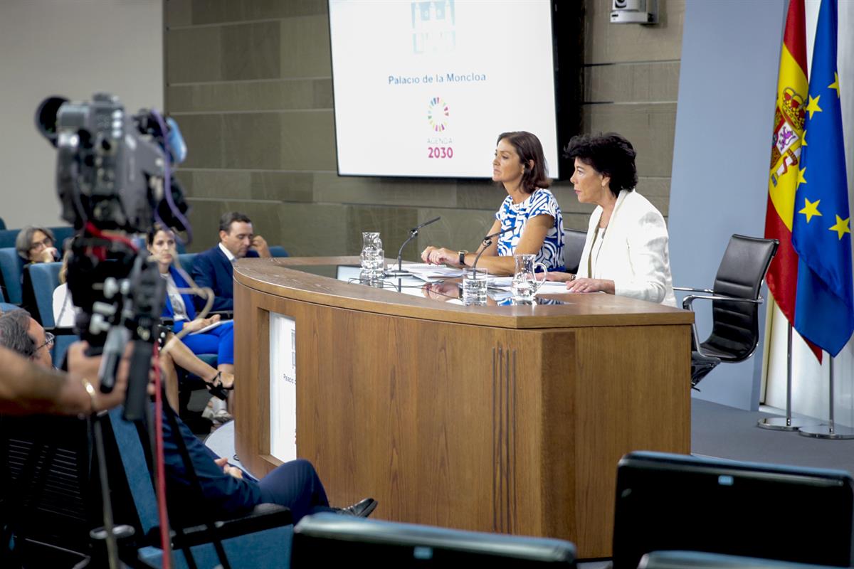 6/09/2019. Consejo de Ministros: Celaá y Reyes Maroto. La ministra de Educación y Formación Profesional y portavoz del Gobierno en funciones...