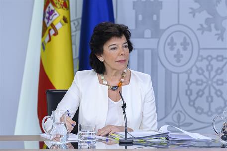 9/08/2019. Consejo de Ministros: Celaá y Valerio. La ministra de Educación y Formación Profesional y portavoz del Gobierno en funciones, Isa...