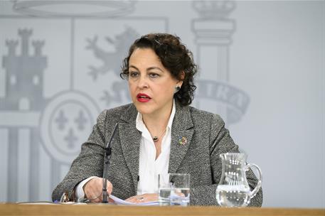 15/11/2019. Consejo de Ministros: Celaá y Valerio. La ministra de Trabajo, Migraciones y Seguridad Social en funciones, Magdalena Valerio, d...