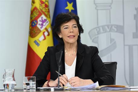 15/11/2019. Consejo de Ministros: Celaá y Valerio. La ministra de Educación y Formación Profesional y portavoz del Gobierno en funciones, Is...