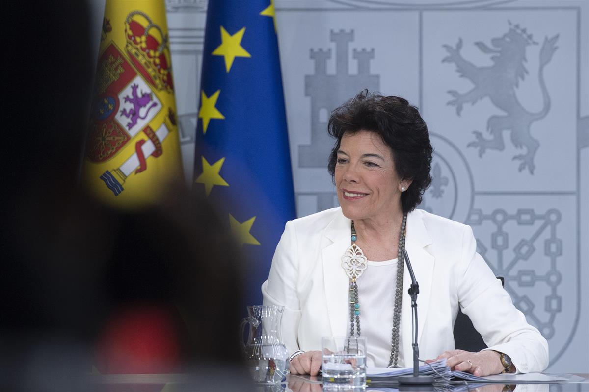 17/05/2019. Consejo de Ministros: Celaá. La ministra de Educación y Formación Profesional y portavoz del Gobierno en funciones, Isabel Celaá...